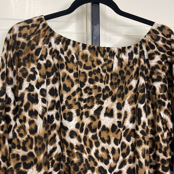 Ali Miles Women's Animal Print Lace Hem 3/4
Sleeve Round Neck Blouse Sz 2X - Picture 9 of 11